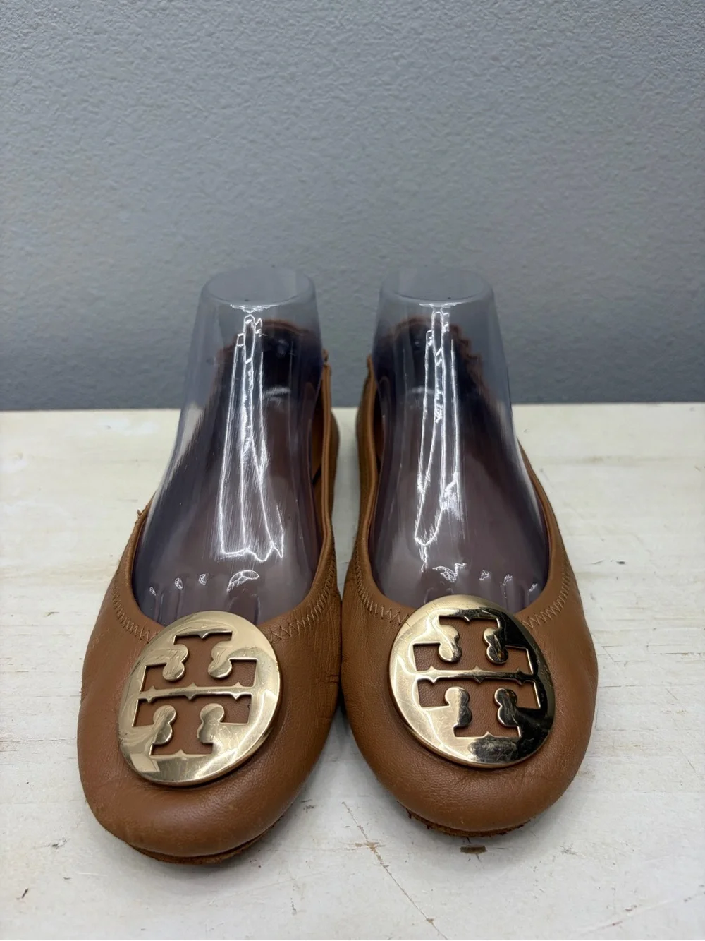 Tory Burch Brown Leather Reva Flats Size 9.5